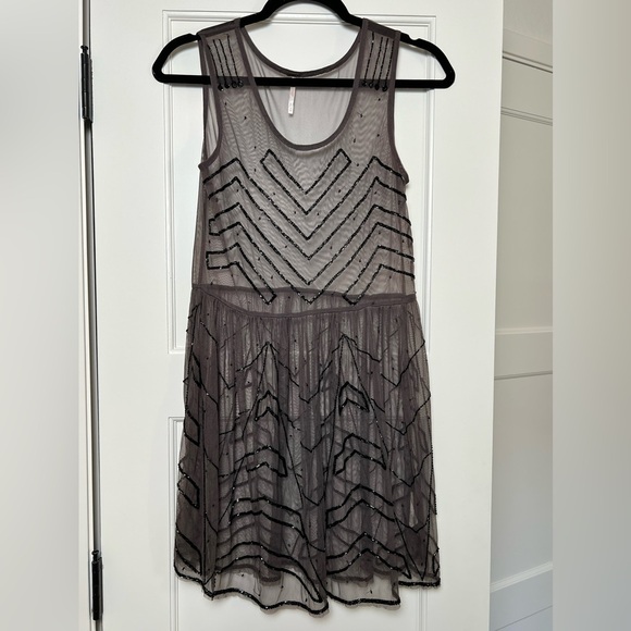 Free People Sheer Beaded Slip Dress (XS) - Picture 2 of 3